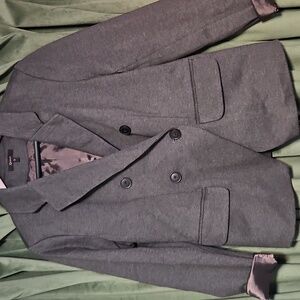 Quince Charcoal Double-Breasted Blazer